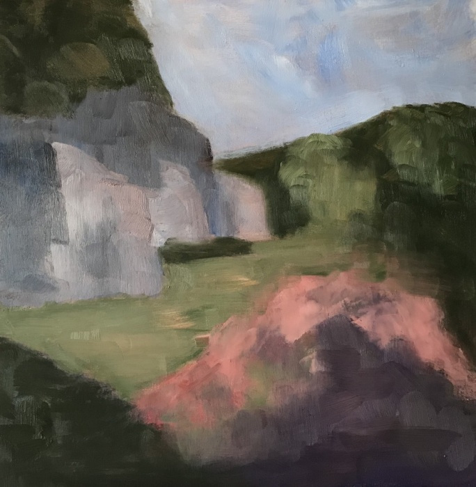 Kay Clarke, "Helen's Mt. Laurel", oil, 20x20, $1,200
