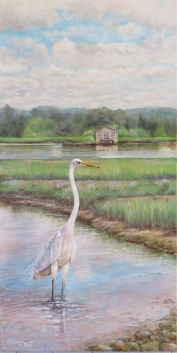 Carole Constant, "Twilight Hunt", oil, 24x12, $2,850
