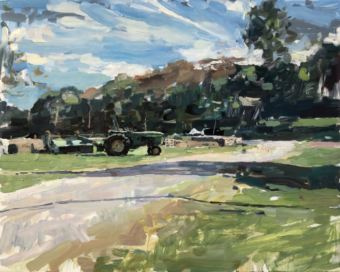 Hollis Dunlap, "John Deere", oil, 16x20, $3,500