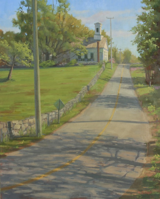 Eileen Eder, "Spring Grassy Hill Road", oil, 20x16, $2,500