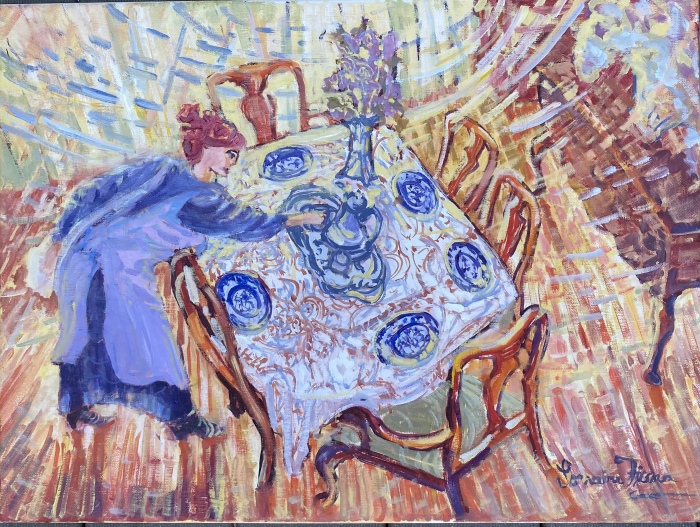 Lorraine Ficara, "Brilliant Tea Time", oil, 18x24, $618