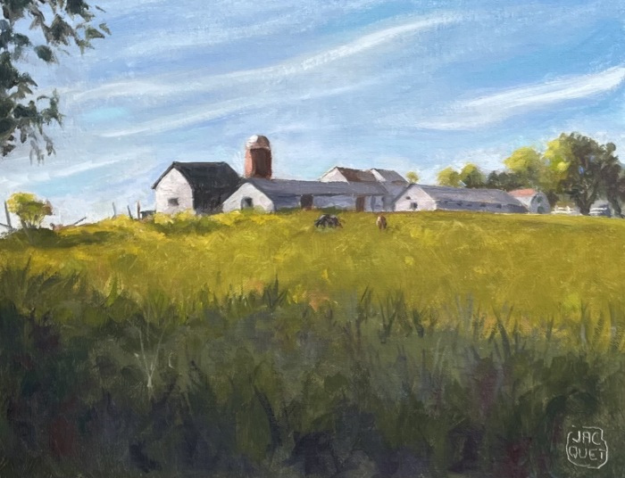 Jean-Pierre Jacquet, "Cainandaiga Farm", oil, 11x14, $900