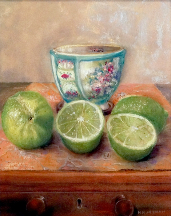 Henie Kurzman, "Limes", pastel, 9.75x8, $450