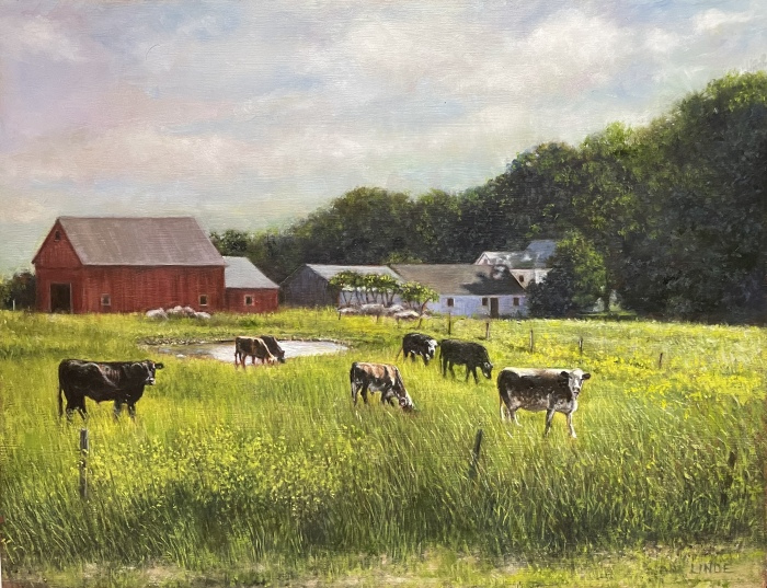 Stephen Linde, "Gracefully Grazing", oil, 14x18, $1,500