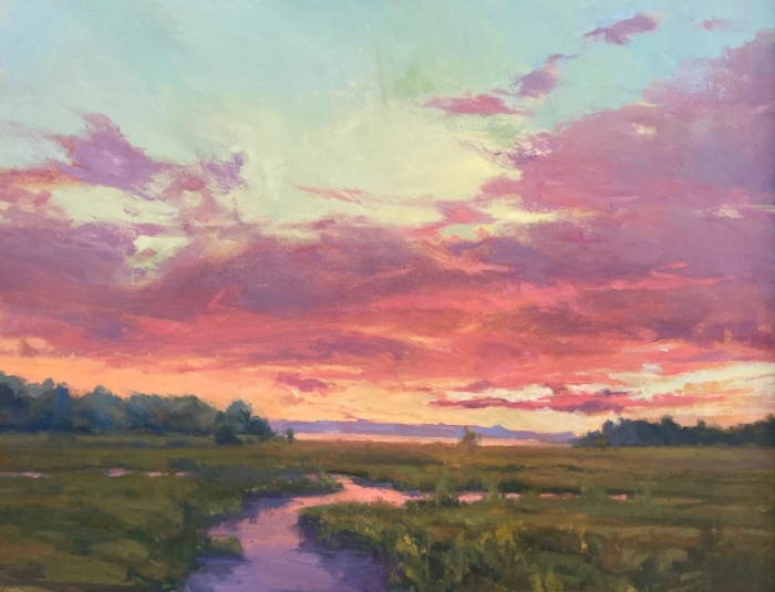 Barbara Lussier, "Pink Clouds", oil, 24x30, $7,000