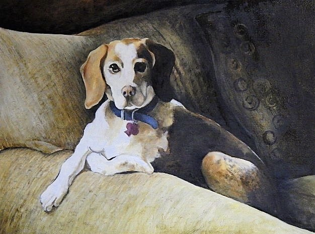 Lawrence Mello, "Regal Beagle", oil, 18x24, $2,200