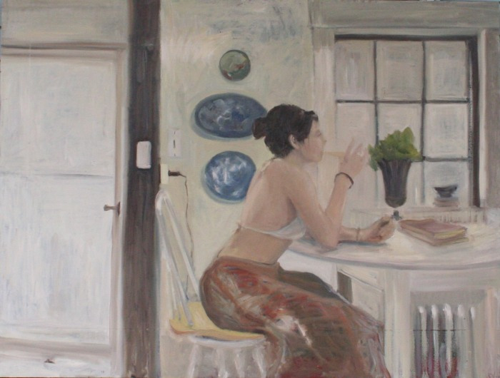 Alicia Melluzzo, "Lost in Thought", oil, 58x44, $2,200