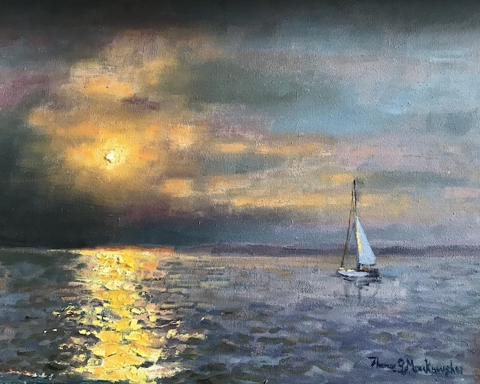 Thomas Moukawsher, "Sound Sunset", oil, 11x14, $850