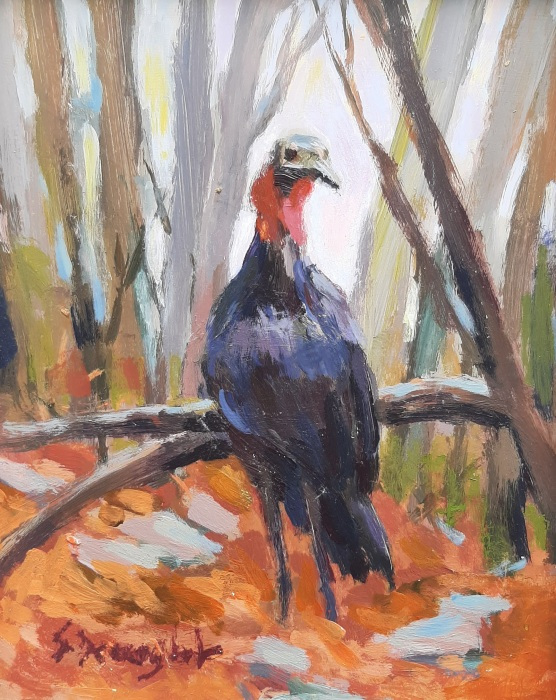 Sara Drought Nebel, "Young Turkey", acrylic, 8x10, $495