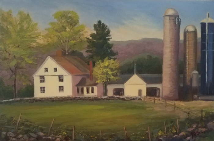 Jeanne OBrien, "Springtime At Tiffany Farm", oil, 12x18, $625
