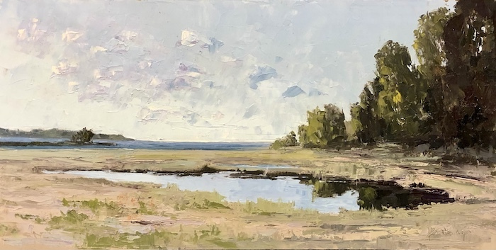 Howard Park, "Barn Island", oil, 12x24, $2,400