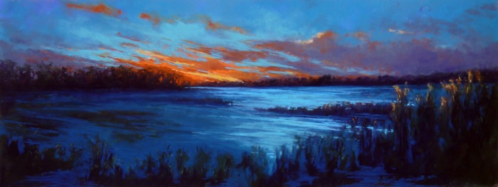 Judy Perry, "Bright Beginning", pastel, 10x24, $1,500