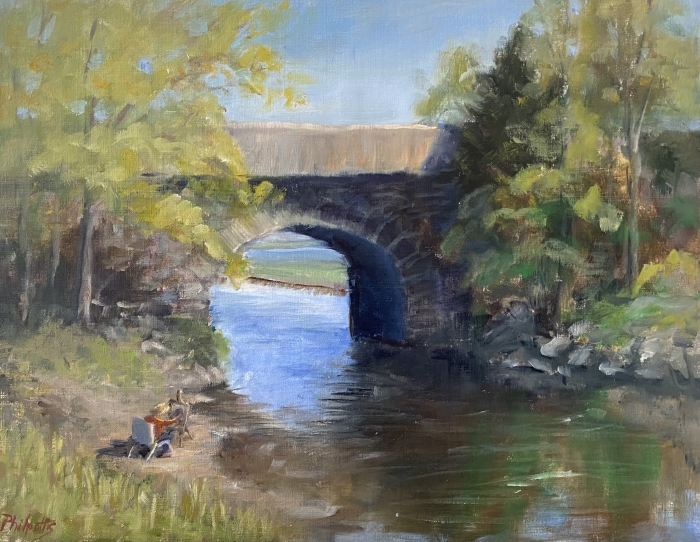 Liane Philpotts, "Artistic Viewpoint", oil, 9x12, $375