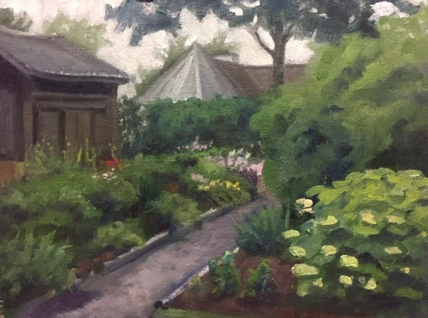 Catherine Puccio, "Miss Flo's Garden", oil, 9x12, $800