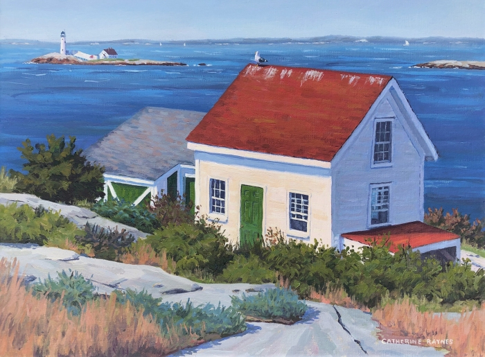 Catherine Raynes, "Red Roof", oil, 8x10, $795