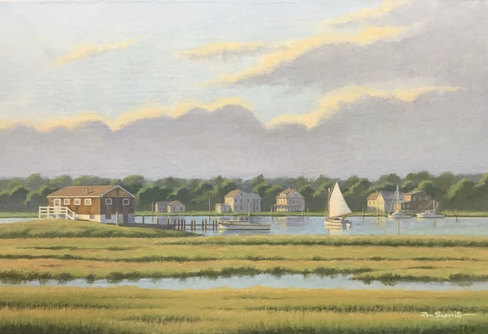 Ron Saporito, "Evening at the Shoreline" acrylic, 12x18, $1,200