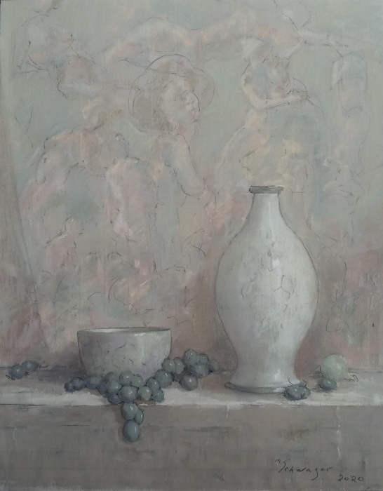 Matthew Schwager, "Mediterranean Still Life", pastel, 21x16, $3,200