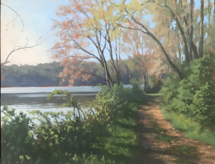 Neil Scollan, "Along the lake", oil, 11x14, $450