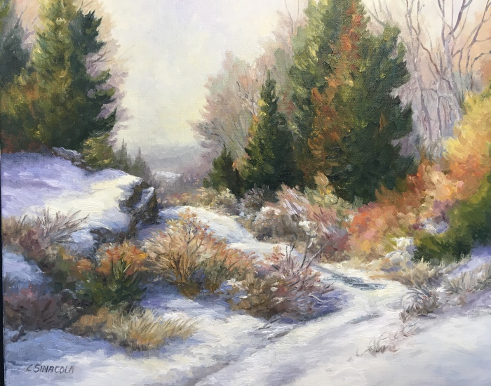 Linda Sinacola, "Early Snow", oil, 16x20, $950