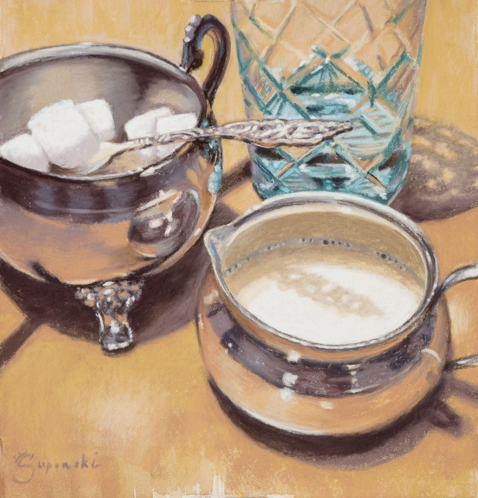 Karen Suponski, "Breakfast At Tiffany's", pastel, 10.5x11, $700