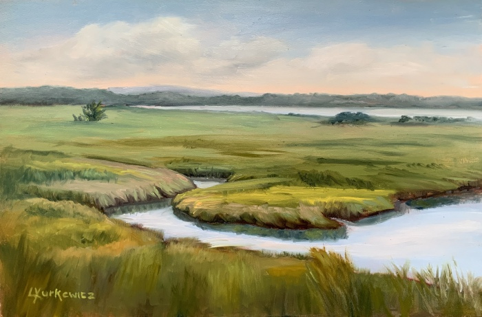 Lorraine Yurkewicz, "North Cove Early Summer", oil, 12x18, $650