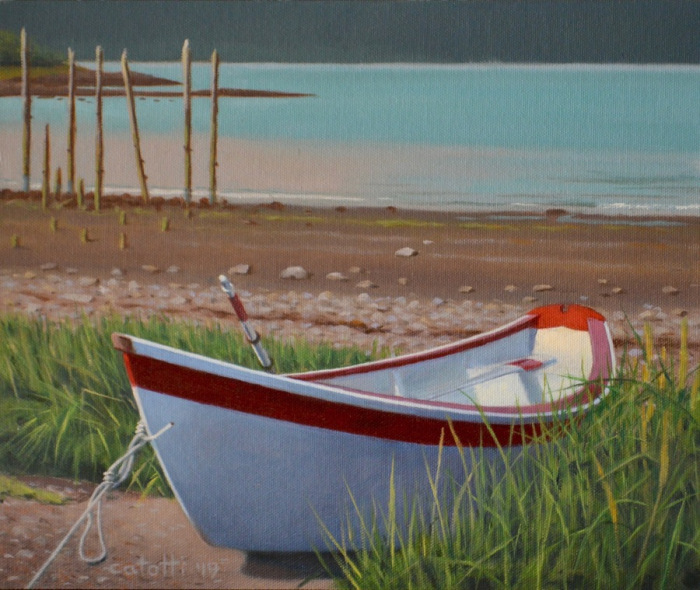 Donna Catotti, "Tied Up at Paradise Cove, Alaska", Oil, $800, 10 x 12
