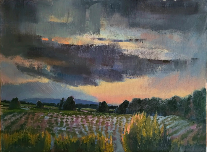 Cynthia Dill, "Shawangunk Eve", Oil, $900, 12 x 16