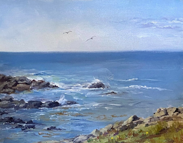 Aida Garrity, "Lobster Cove Monhegan II", Oil, $600, 8 x 10