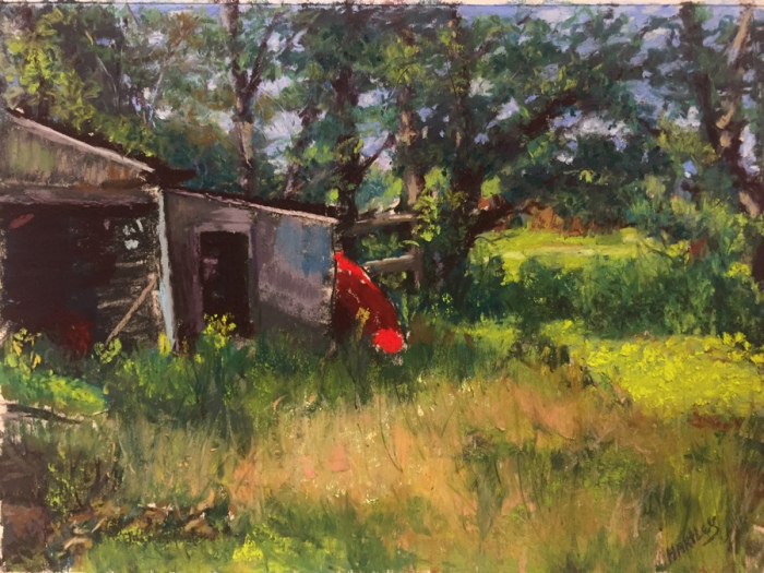 Theresa Hartley, "Old Barn", Pastel, $700, 9 x 12