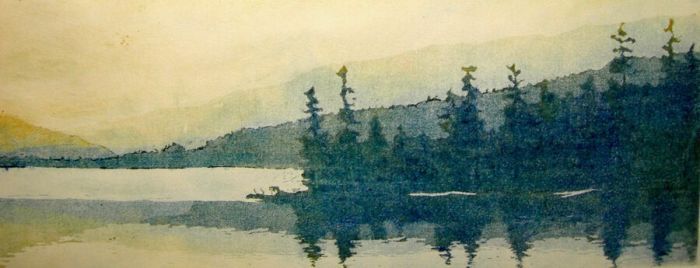 Flo Kemp, "Lantern Hill Pond", Graphic, $395, 6 x 18