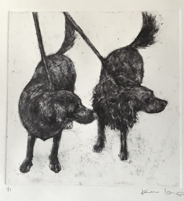 Karen Kemp, "TWO DOGS", Graphic, $350, 8 x 8