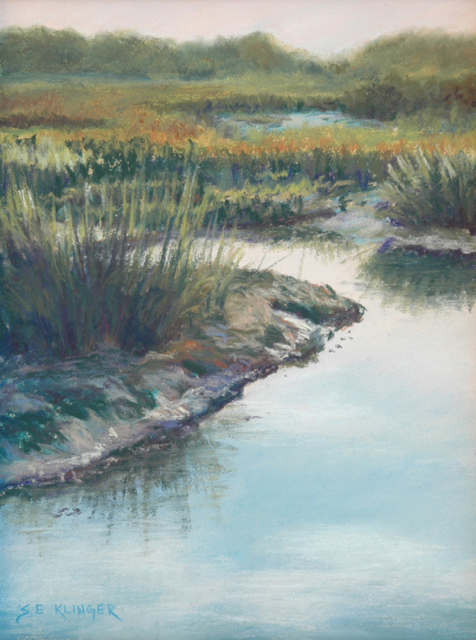 Susan Klinger, "Marsh Reflection", Pastel, $600, 11.5 x 9
