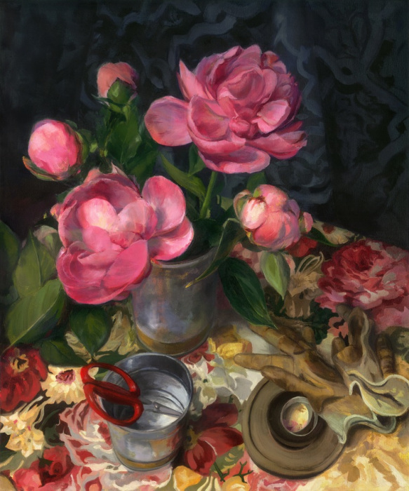 B.  Lucas, "Garden Gloves", Oil, $3,250, 30 x 24