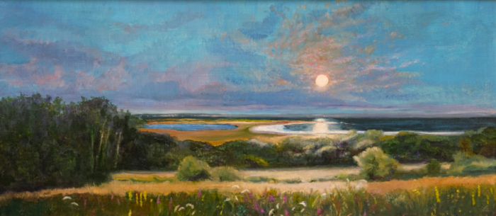 Johanna McKenzie, "Moonrise over Buzzard's Bay", Oil, $3,000, 10 x 20