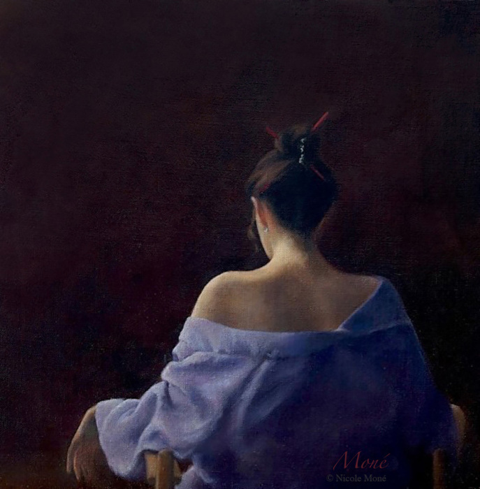 Nicole Mone, "The Lavender Kimono", Oil, $7,850, 12 x 12
