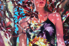 Valerie Albert Weingard, "Kousa Blossom Glow", Oil, $1,850, 18 x 18