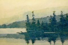 Flo Kemp, "Lantern Hill Pond", Graphic, $395, 6 x 18