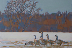 Catherine Kuzma, "Winter Feeding", Oil, $850, 16 x 20
