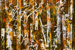Barbara March, "Autumn Birches", Mixed Media, $700, 12 x 16