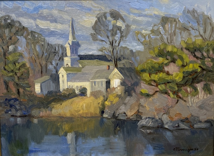 Susan Termyn, "Lanesville Church Gloucester", oil, 12x16, $1,600
