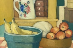 Michael Centrella, "Bananas, Cantaloupe, and Peaches", oil, 14x18, $800