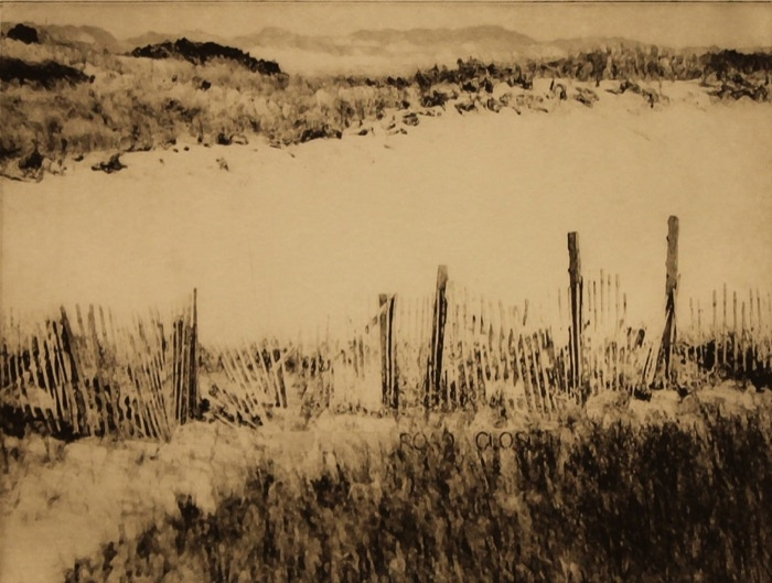 Dunn Beach Road Closed photopolymer etching