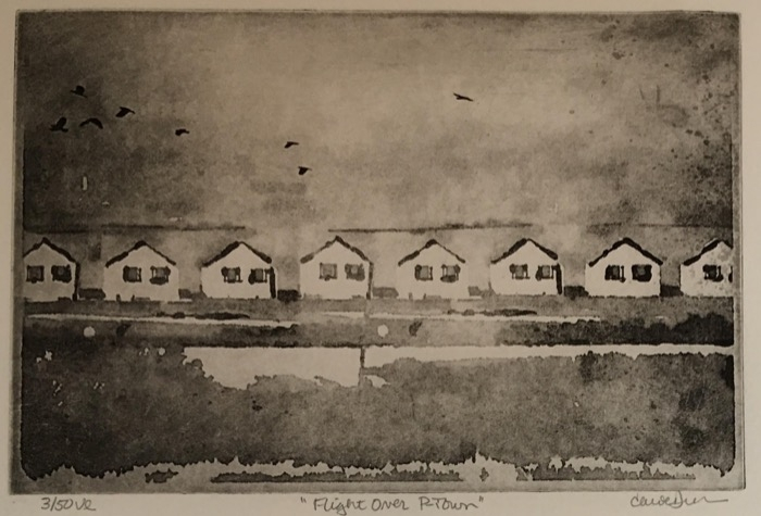 Dunn Flight Over P-Town photopolymer etching