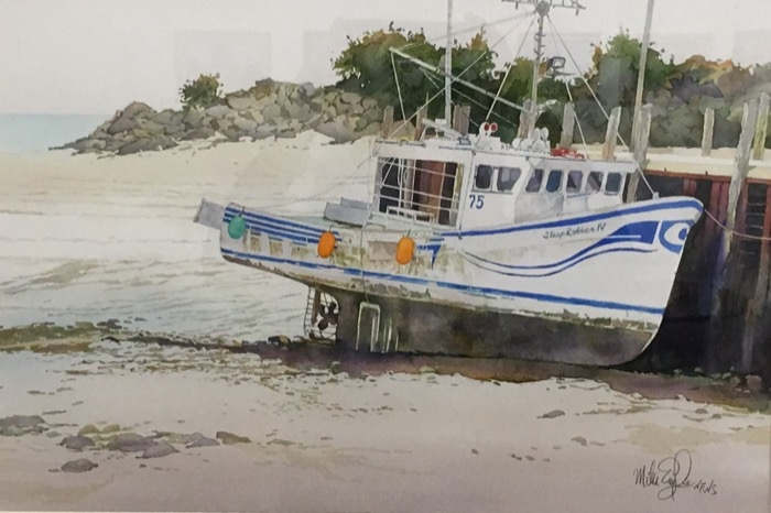 Eagle Low Tide in Alma watercolor