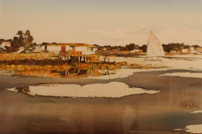 Eagle Scene Near the Oyster River watercolor