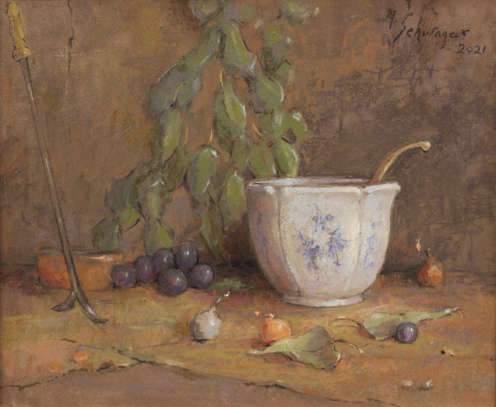 Matthew F. Schwager, "De jeuner", pastel, 12x14, $1,400