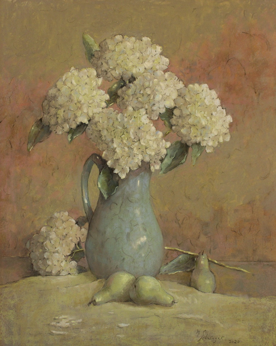 Matthew F. Schwager, "Hydrangeas", pastel, 24x19, $3,600