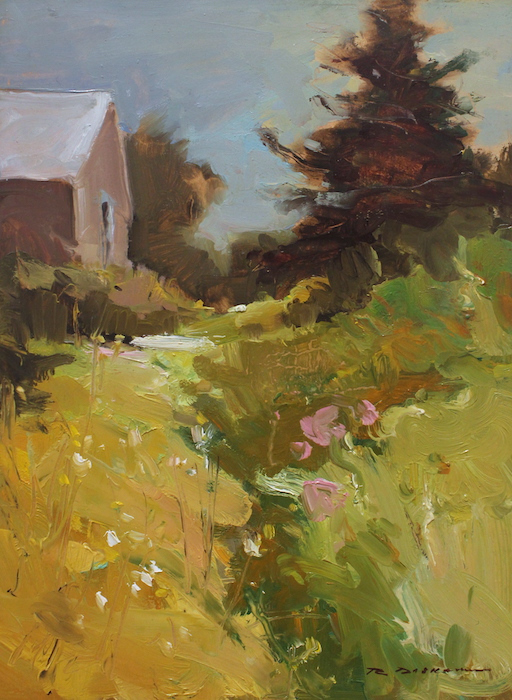 Rick Daskam, "Path from Sterling Cove", oil, 12x9, $950