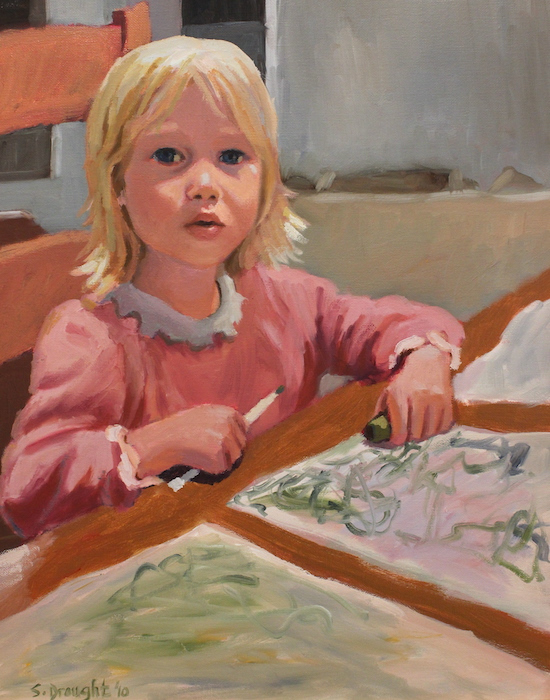 Sara Drought Nebel, "Daisy Drawing", oil, 16x20, NFS
