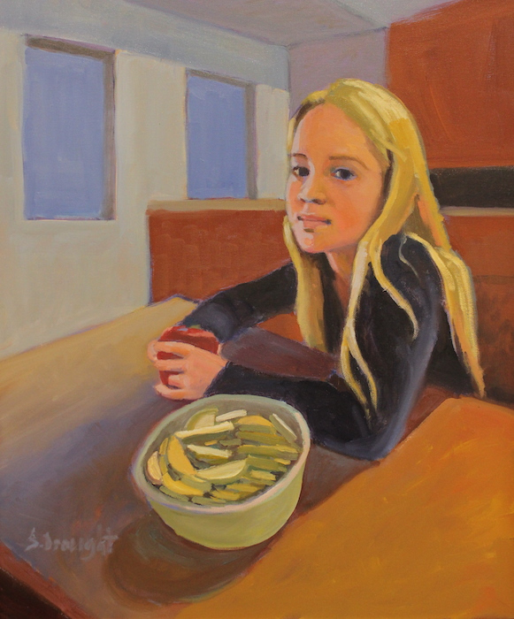 Sara Drought Nebel, "Daisy's Apple", oil, 20x24, NFS